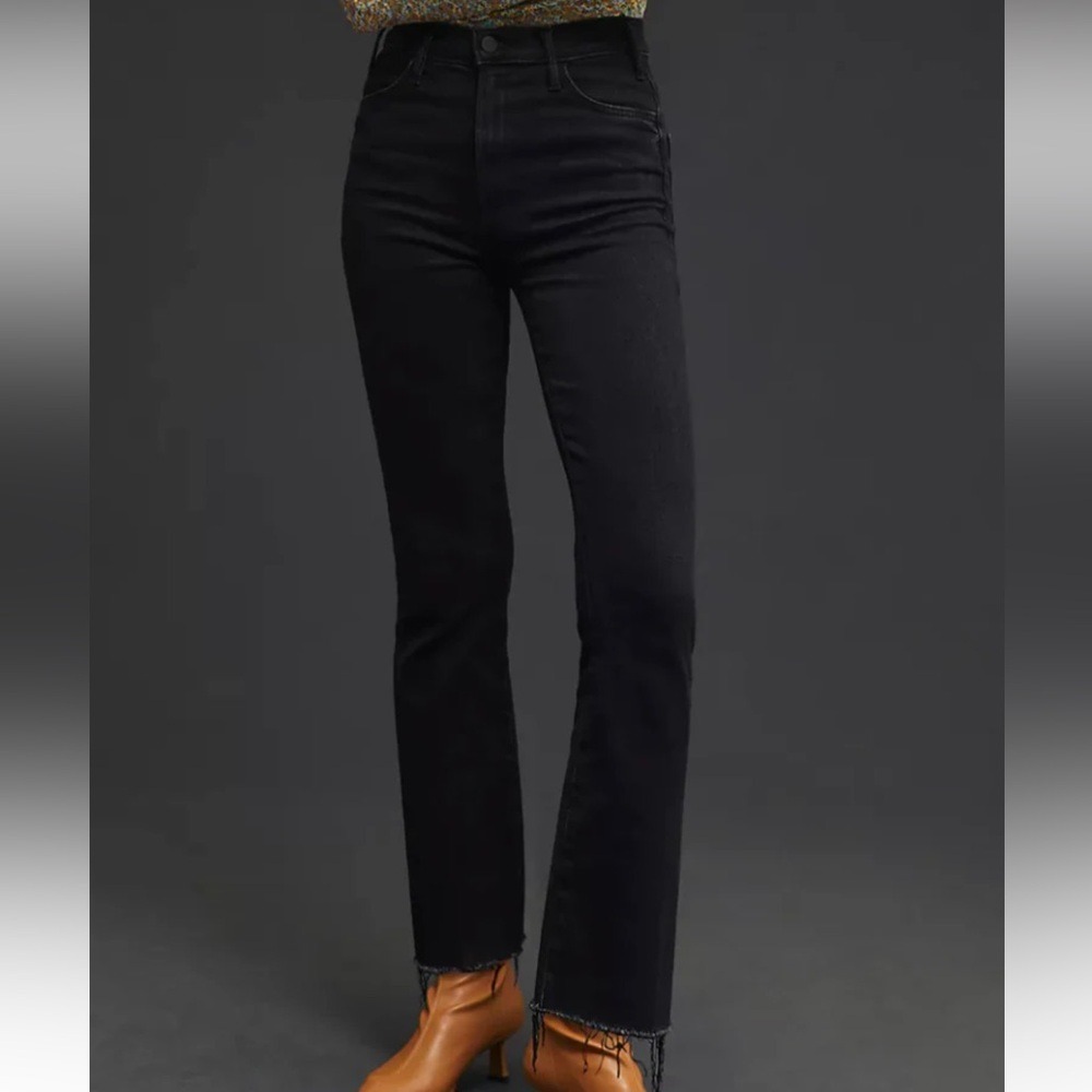 Mother the hustler ankle fray in encounters in the night raw‎ hem black flare